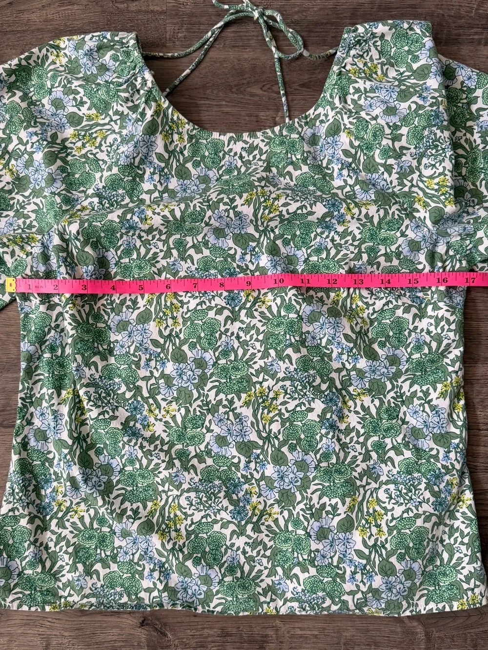 J.Crew Womens Tie-Back Floral Puff Sleeve Top Size 6 Preppy Cottagecore